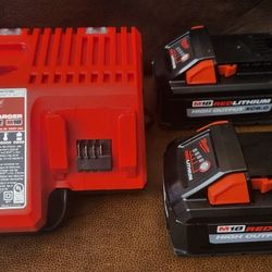 Brand New 2 Milwaukee M18 18-Volt Lithium-Ion High Output Battery Pack 6.0Ah  And 1 Charger