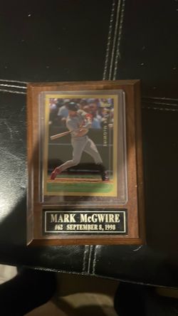 4 x 6 plaque Mark McGuire 62nd home run September 8, 1998