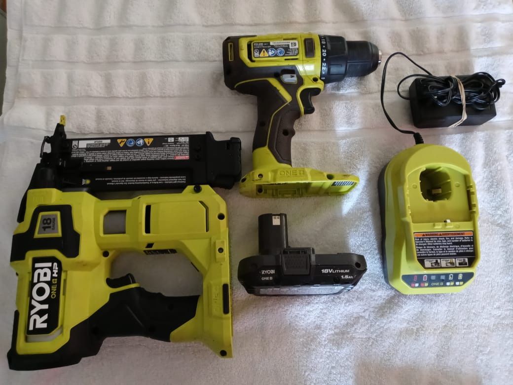 Ryobi Drill And Nail Gun