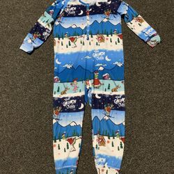 Justice The Grinch, Cindy Lou and Max girls size 7/8 fleece Christmas one piece pajamas 
