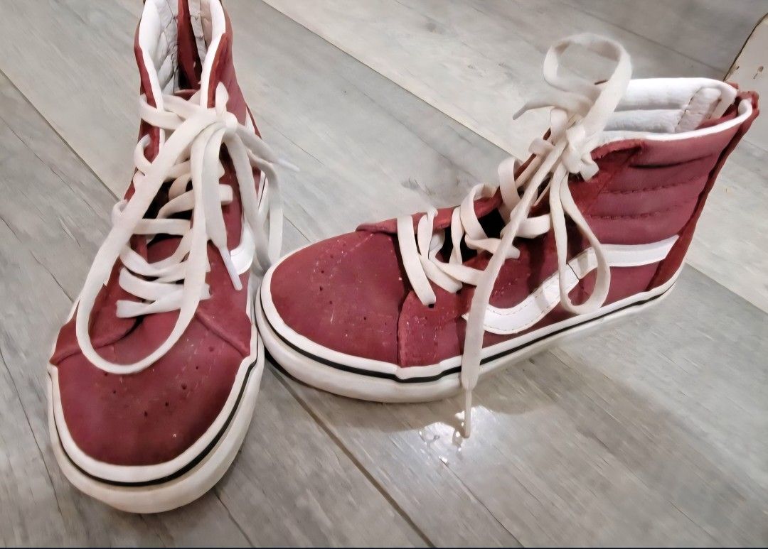 Vans Burgandy Zip Up Toddler Kids Shoes