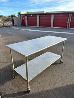 3 Commercial Stainless Steel Prep Tables 72” x 30” with Wheels