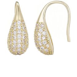 NEW 14k gold plated cubic zirconia earrings