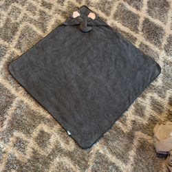 Gray Elephant Hooded Baby Bath Towel 