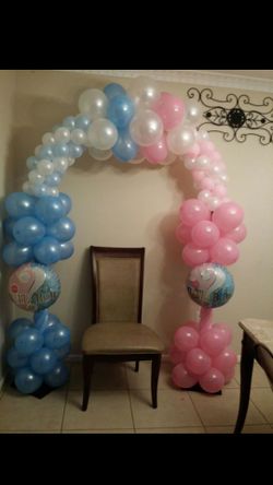 Gender reveal balloon arch