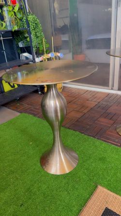 Silver Metal End Table 