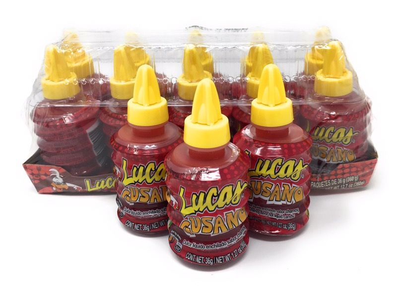 Lucas Gusano Chamoy Liquid Mexican Candy 10 Count