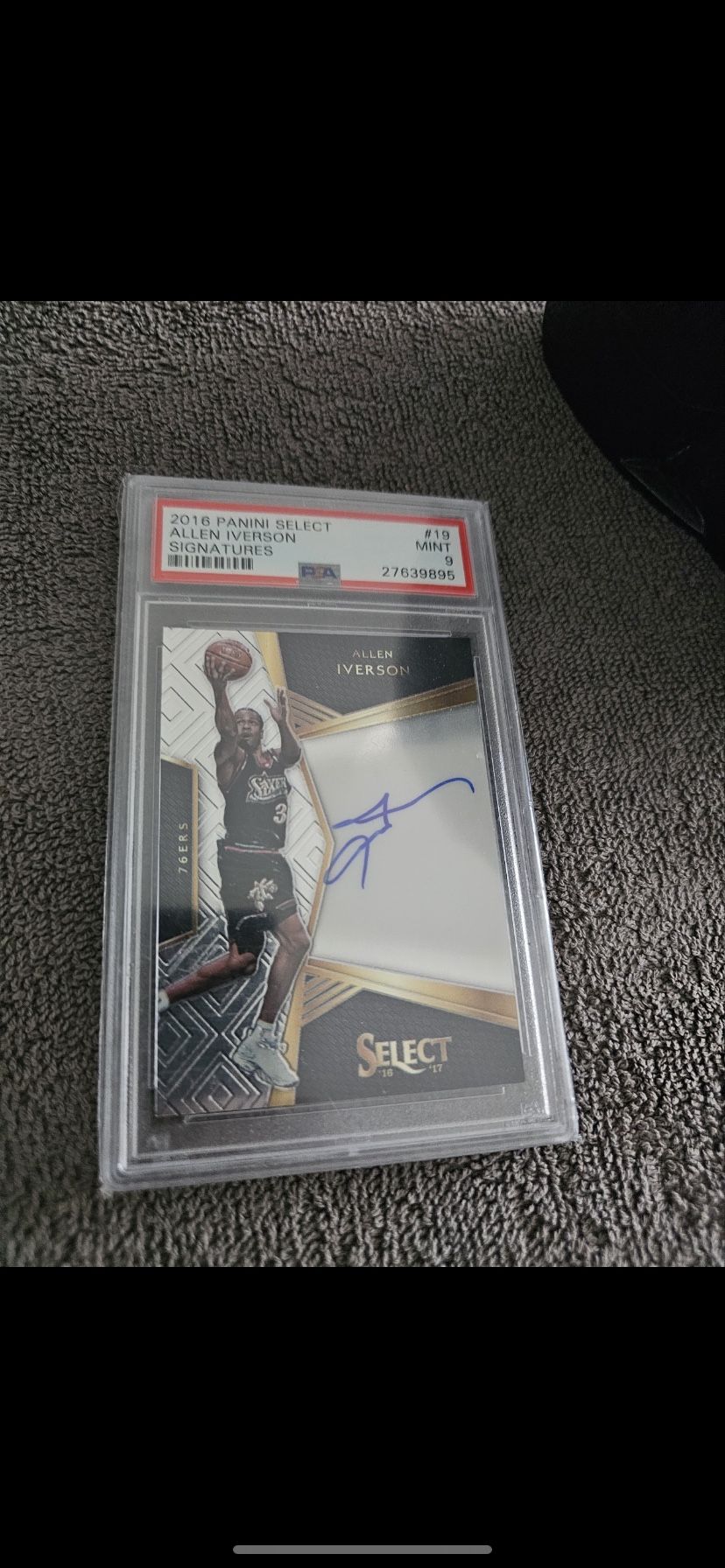 2016 Select Signatures /99 On Card Auto Allen Iverson Psa 9!