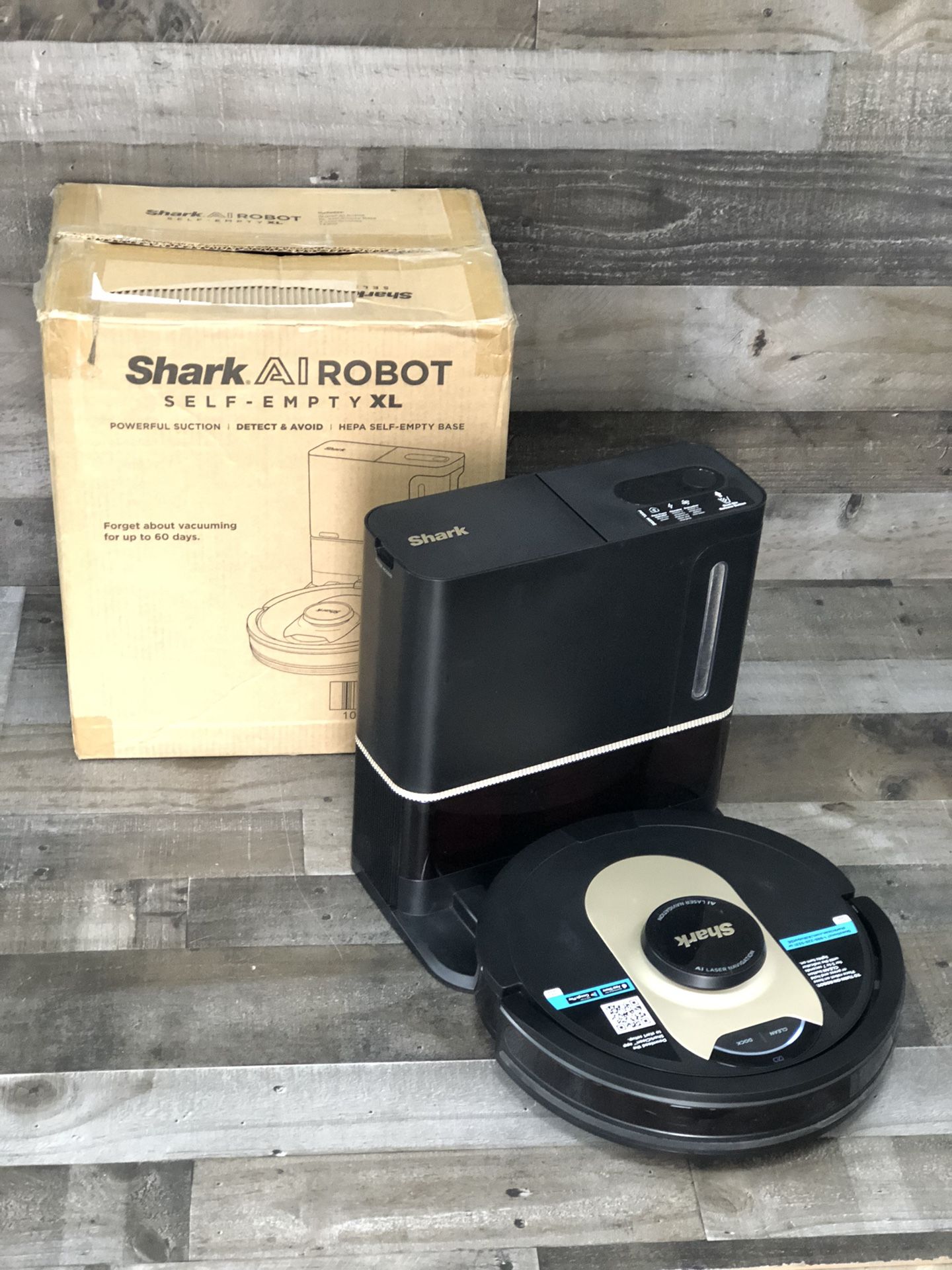 Shark AV2501AE AI Robot Vacuum with XL HEPA Self-Empty Base, Bagless, 60-Day Capacity, LIDAR Navigation, Perfect for Pet Hair, Compatible with Alexa, 