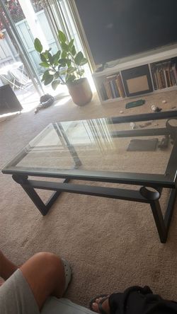 Coffee table stainless steel and glass top