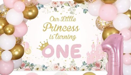 Princess turning ONE Backdrop 3x5 Ft