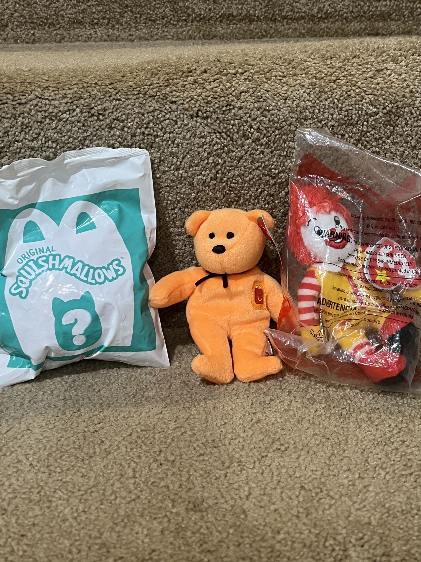 Beanie babies McDonald’s Ronald Ty Grimace Squishmallows happy meal plush lot