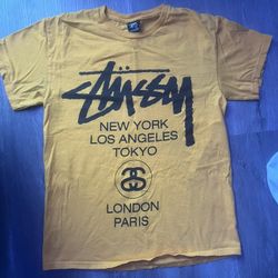 Stussy World Tour Tee Yellow And Black