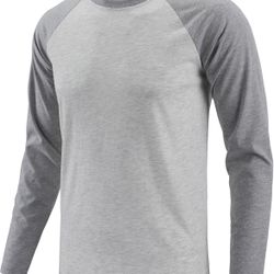 Men's Casual Slim Fit Long Sleeve Baseball Workout Sports Gym Hiking T Shirts
