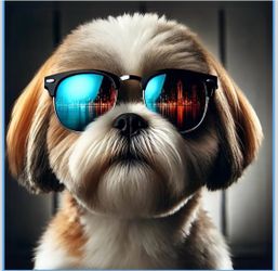 Shih Tzu Stickers with Sunglasses Reflection | Premium Dog Portrait Decals | 2-Pack: 1 Large (5”) & 1 Small (3”) | Waterproof, Durable, and Perfect fo