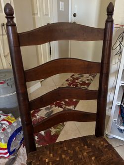 Ladder back woven chair
