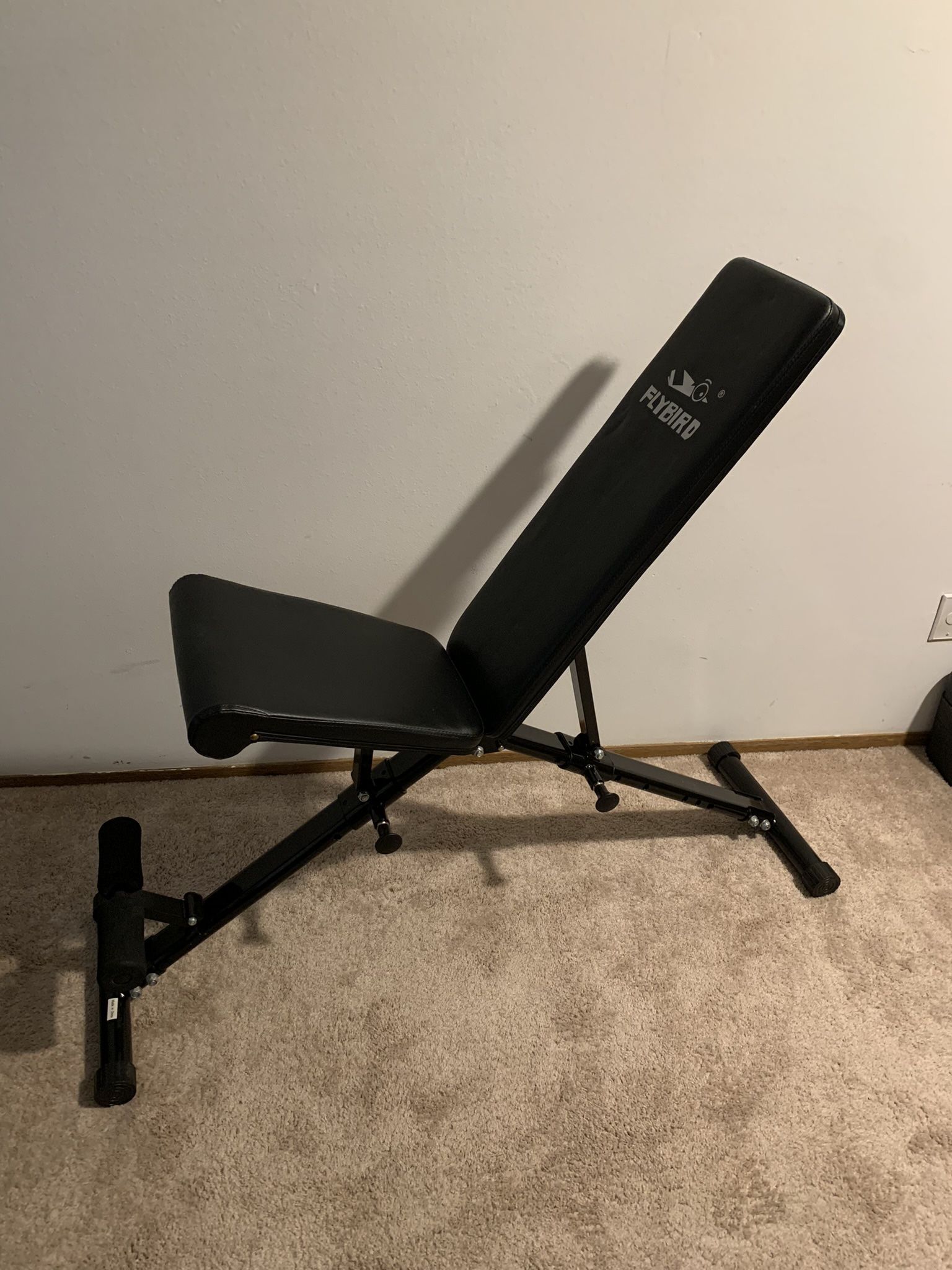 Flybird Adjustable Bench - Incline/Decline/Flat/Upright - folds up for easy storage