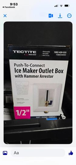 Tectite Push-To-Connect Ice Maker Outlet Box