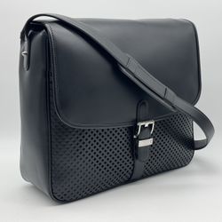 MONTBLANC BLACK CALFSKIN LEATHER MESSENGER BAG NEW 100% GENUINE $1700