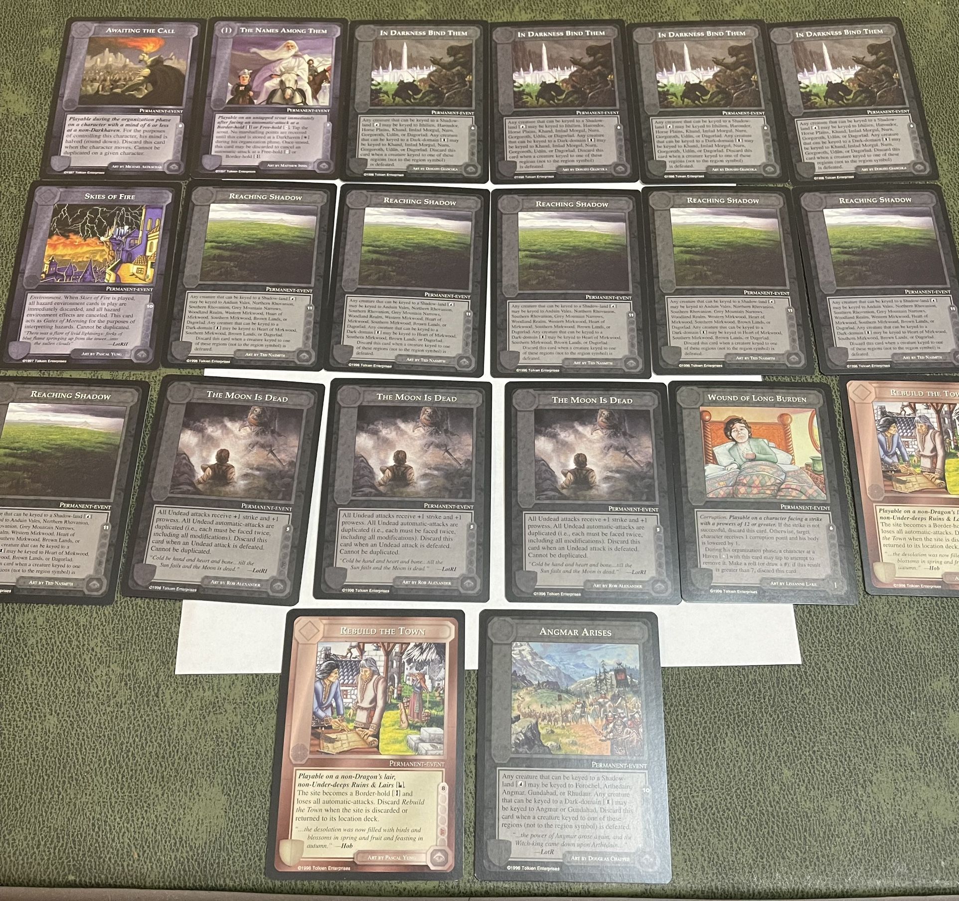 lot of 20 LOTR middle earth ccg black border cards #13