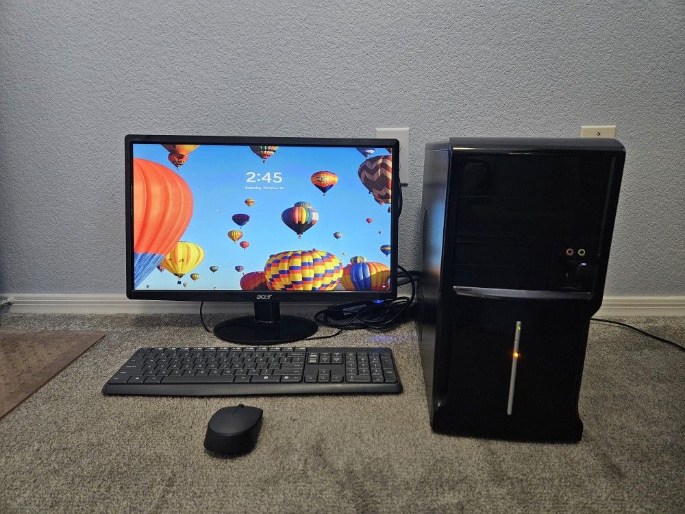 Windows 11 PC, 22-inch LED monitor, laser printer, wireless  keyboard and mouse