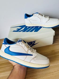 Travis Scott X Air Jordan 1 Lows ‘Sail Military blue’