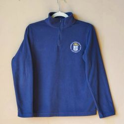 Lands End Navy Blue Uniform Pullover Sweater shirt zip up The Basilica School of Saint Mary L Large Boys Girls 