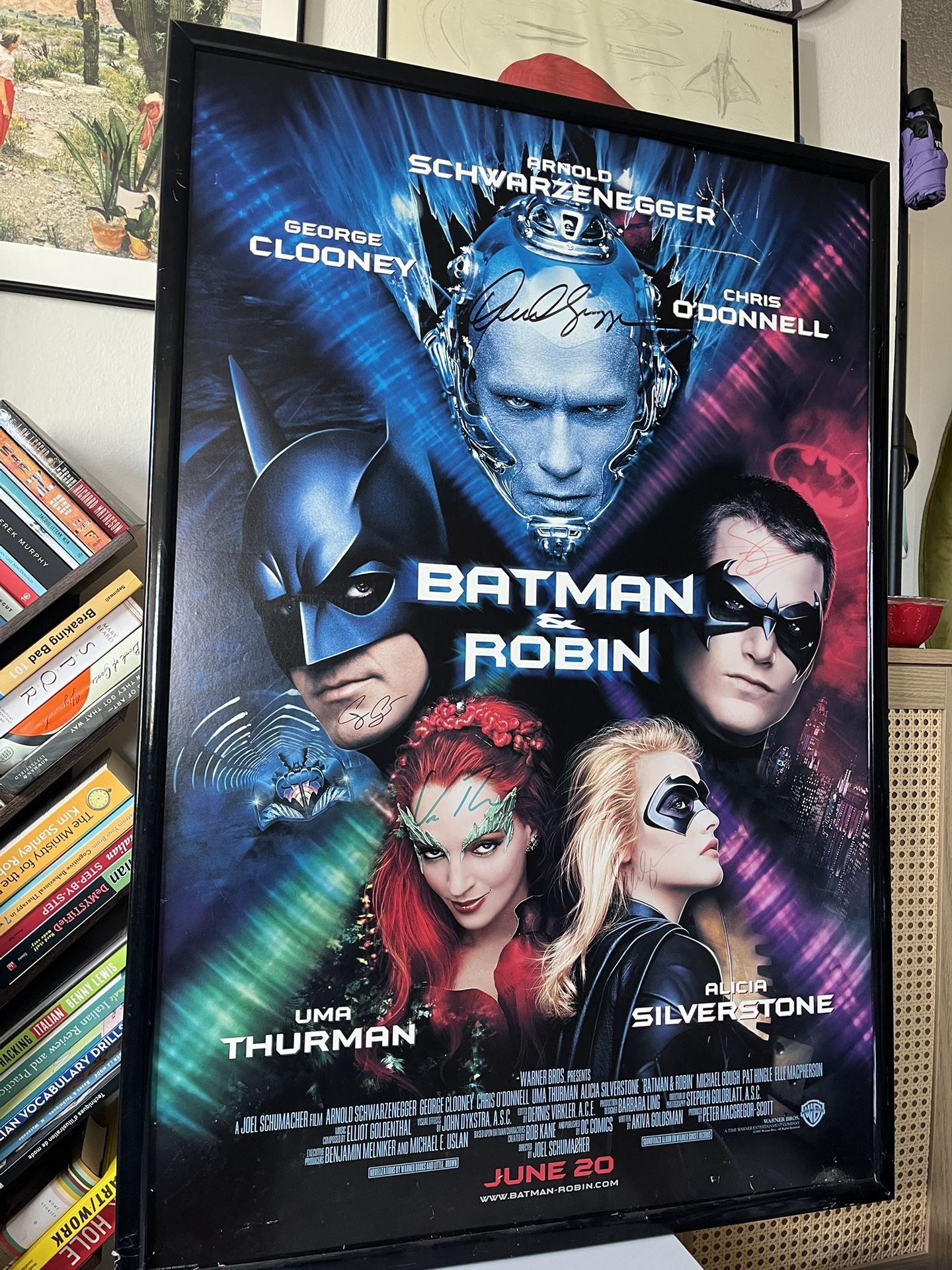 Batman & Robin Movie Poster Signed By Cast.