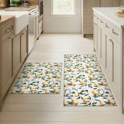 Lemon 🍋 Pattern Anti-Fatigue Kitchen Mat Set