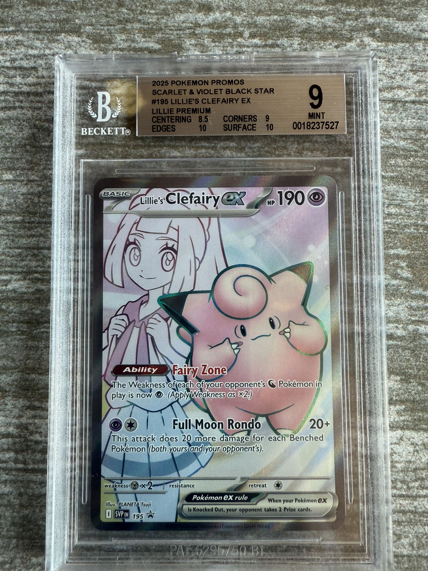 POKEMON-Lillie's Clefairy ex Pokemon 195 Promo Beckett