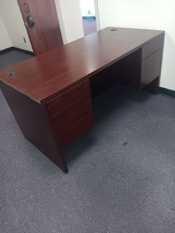 Dark wood office desk