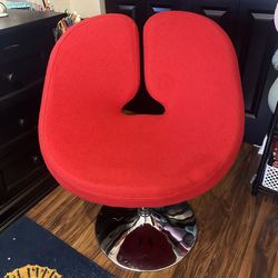 Perch Chair Mid Century Modern MCM Retro: Adjustable Height: Red