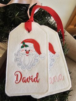 Large Personalized Stocking Tags Christmas 6 Inch