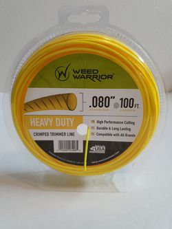 Weed Warrior .080" x 100ft HEAVY DUTY, CRIMPED Trimmer Line , FITS ALL BRANDS .. Condition is "New". * High performance cutting.