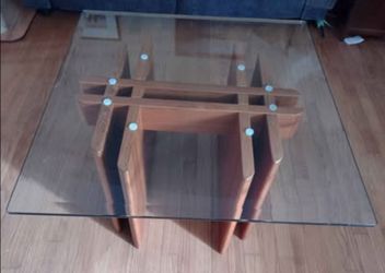 Mid-Century Modern Glass Top Coffee Table