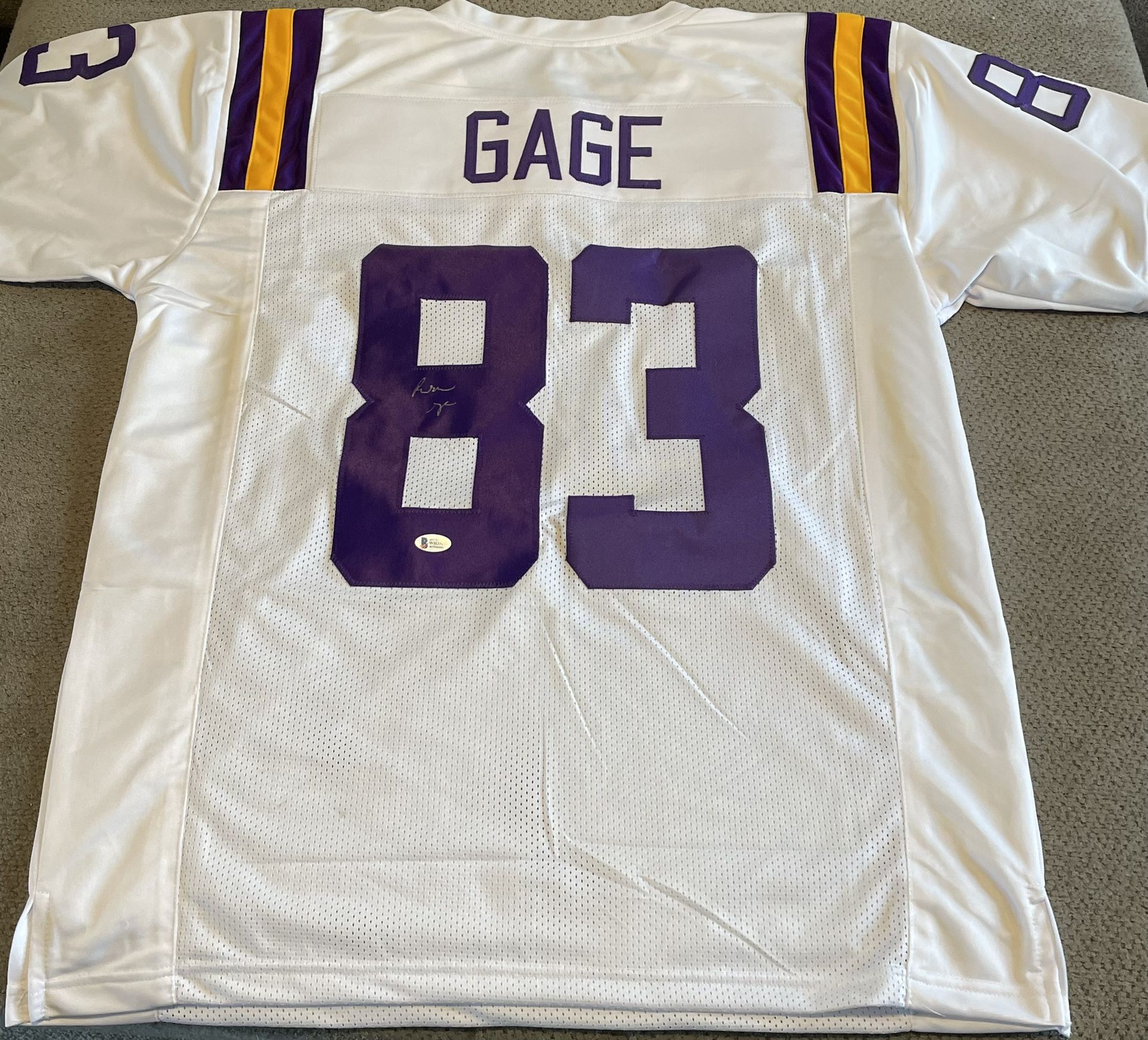 Russell Gage autographed LSU jersey
