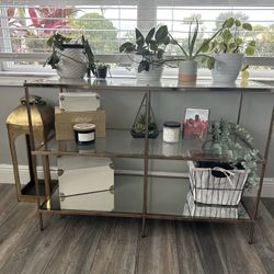 Glass And Mirrored Console Table 