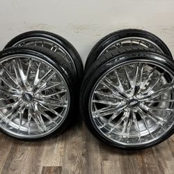 NEW staggered 24x9 and 24x11 esko forged wheels wrapped in Lexani tires