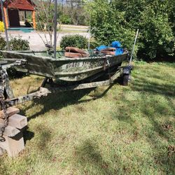 John Boat Have Two One Has a Tilt Trailer Too Sit, rod Holders 3Hp motor