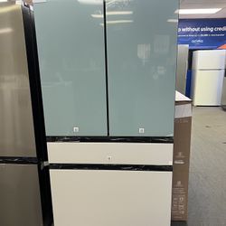 Samsung Bespoke Blue And White Fridge 