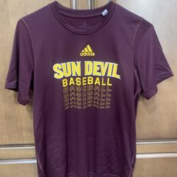 Adidas ASU Sun Devils Baseball Maroon  T-Shirt, Men’s Medium