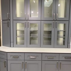 Grey kitchen cabinets