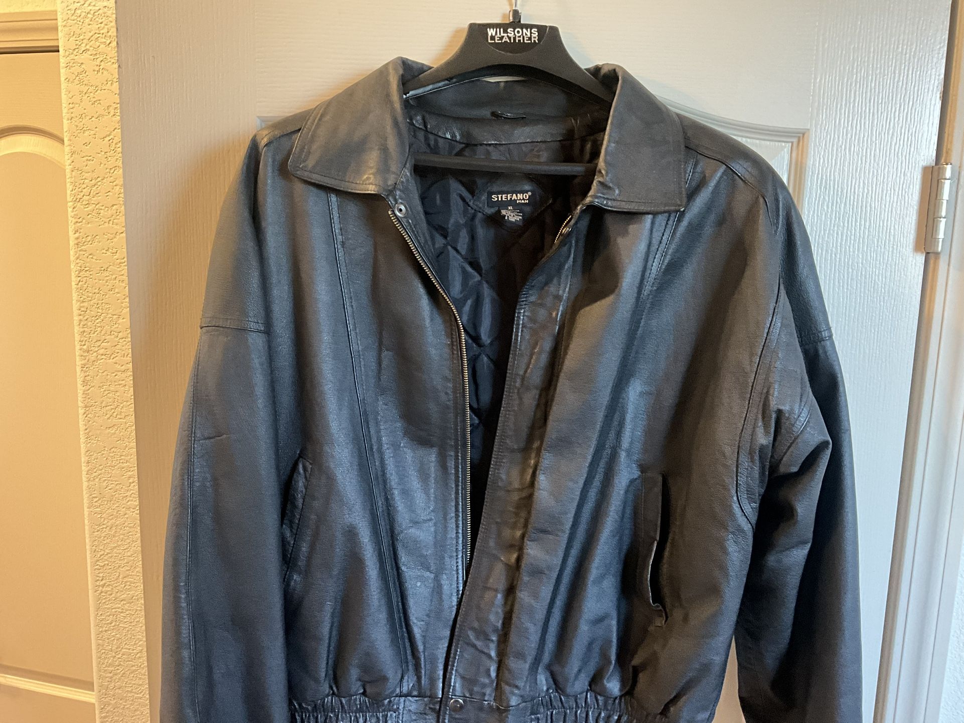 STEFANO 100% LEATHER JACKET XL