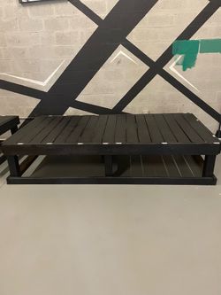 2 wooden stages