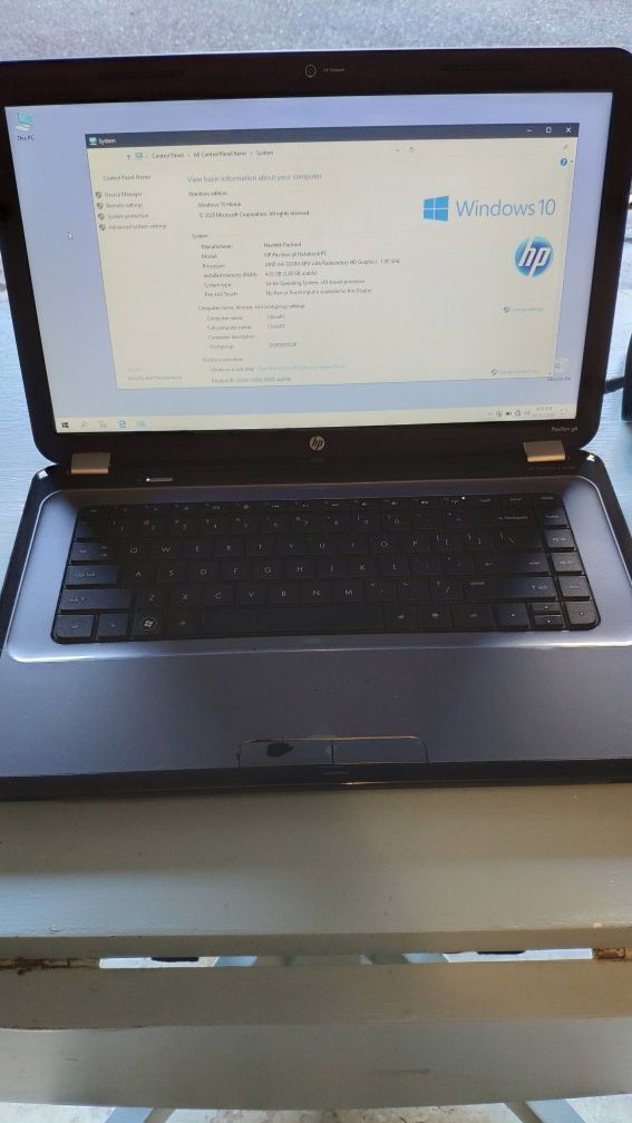 HP laptop 15.6" display, 4gb RAM, 500gb HDD, windows 10