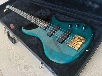 1994 Pedulla Thunderbass 4 Bass Guitar Teal Turquoise.