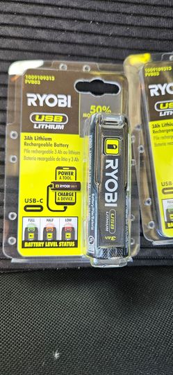 Ryobi 4volt 3Ah, USB-c Lithium battery.