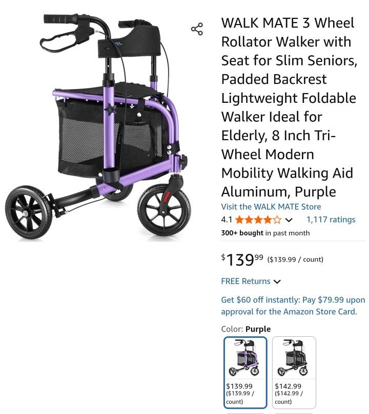 Deluxe 3 Wheel Walker