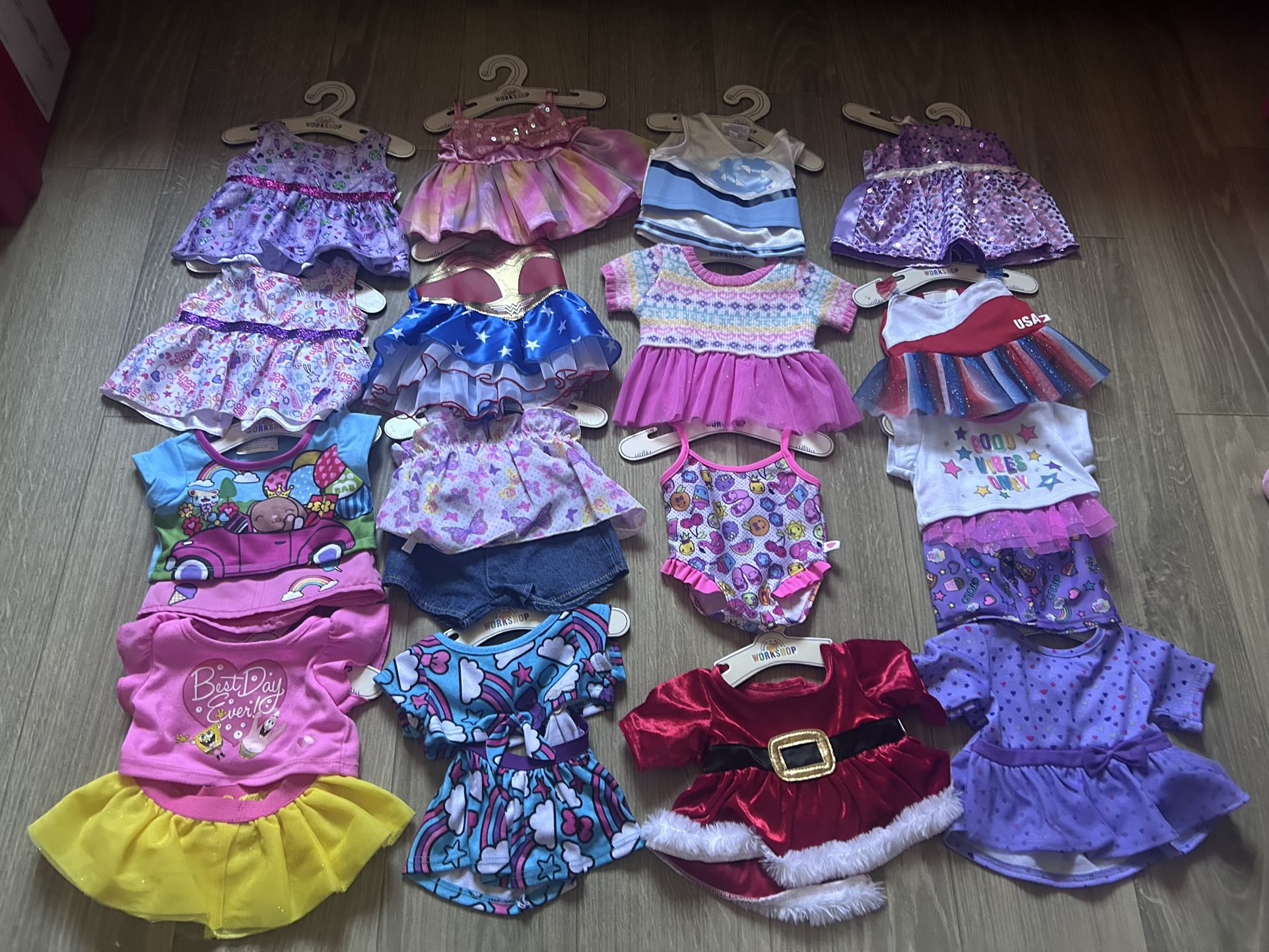 build a bear clothes + accessories + wardrobe