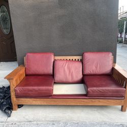 oak mission couch